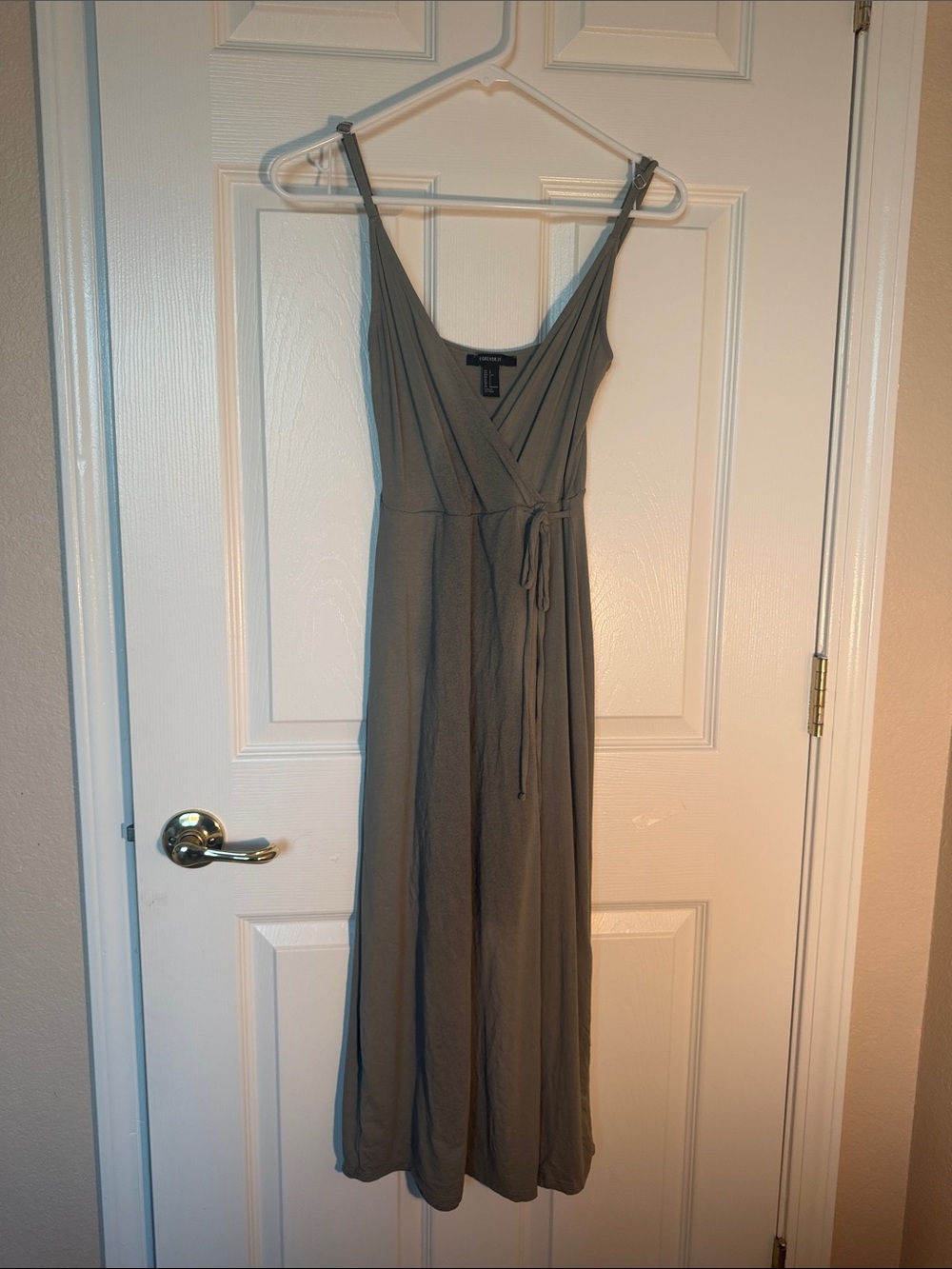 Forever 21 Olive Wrap-Style Midi Dress